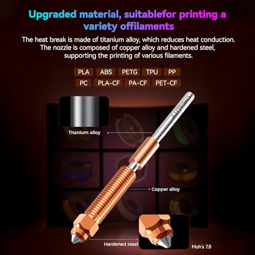 Creality Official K1/K1 MAX/K1C/K1 SE Hotend Kit New Version, Upgrade K1C Ceramic Heating Block Kit, Support 300°C High Temperature and 600mm/s Fast Speed Printing, for Creality K1 Series 3D Printers - style: K1 Series