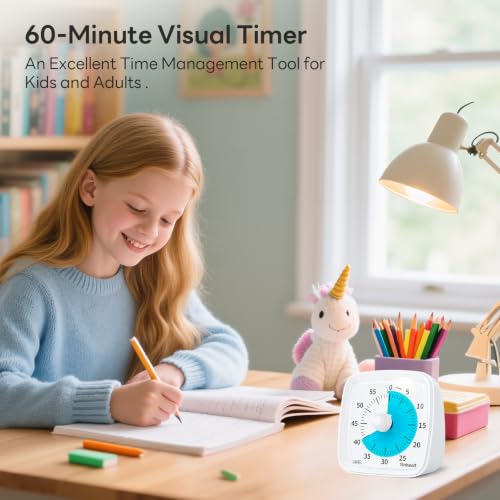 Yunbaoit Visual Timer with Night Light, 60 Minute Countdown, Light White - color: Light White