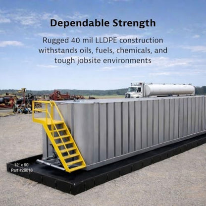 Justrite MightyBerm Fuel Spill Containment Berm, Made in the USA - size: 12' x 16'