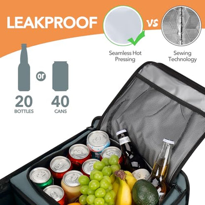 HEYTRIP Large Trunk Organizer with Built-in Leakproof Cooler Bag, Gray - color: Gray