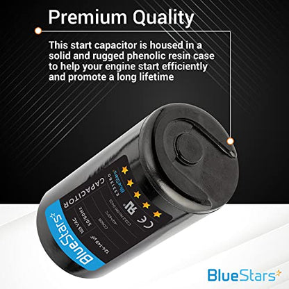 [2025 Upgraded] BlueStars 124-149 uf/MFD 165VAC Round Run Start Capacitor Replacement Part - Exact Fit for AC Motor Run or Fan Start and Cool or Heat Pump Air Conditioner - size: 124-149 MFD 165 VAC