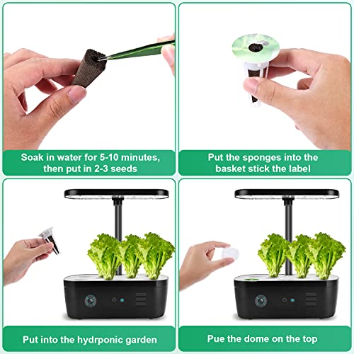 122pcs Seed Pod Kit, Hydroponics Garden Accessories for Aerogarden Growing System, Grow Anything Kit with 30 Grow Sponges, 30 Grow Baskets, 30 Grow Domes, 2 100ml Plant Food