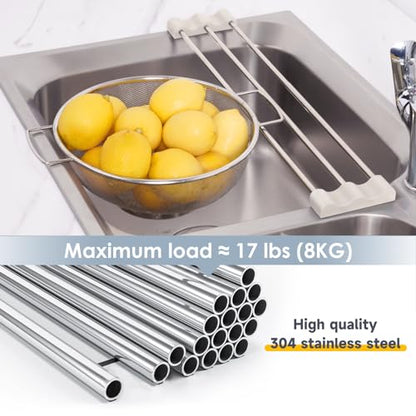 Tomorotec Adjustable Over-The-Sink Kitchen Rack, BPA-Free, White - color: White