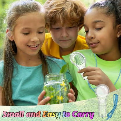 48 PCS Mini Magnifying Glass Bulk, Plastic 5X Small Magnifying Glass