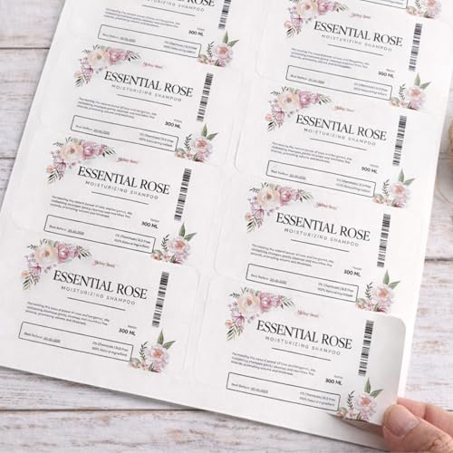 4" x 2" Matte White Printable Bottle Labels Waterproof Vinyl Sticker Labels 200 Labels Inkjet & Laser Printer Compatible