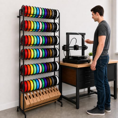 3D Printer Filament Storage Rack, Heavy Duty Metal Desk/Stand Organizer - size: Size 6