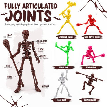 Celltestria Halloween 6PCS 3D Printed Skeleton T13 Action Figures Set - style: T13 Skeleton