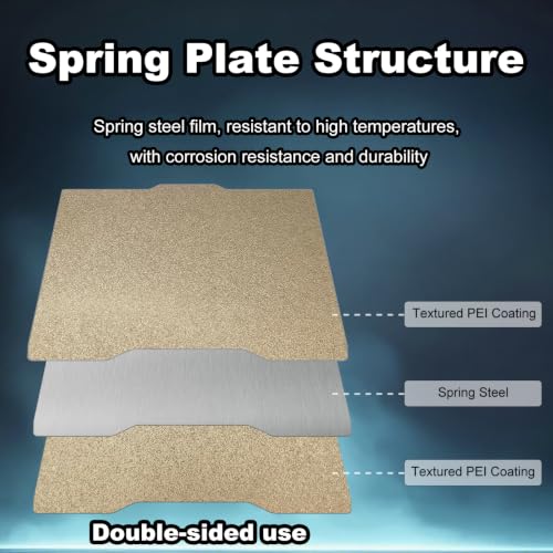 267x301mm Build Plate Double Sided Sheet Textured PEI Build Plate Flexible Removable Spring Steel Heated Printing Bed Platform for Creality SparkX i7 3D Printer - size: 265x300mm
