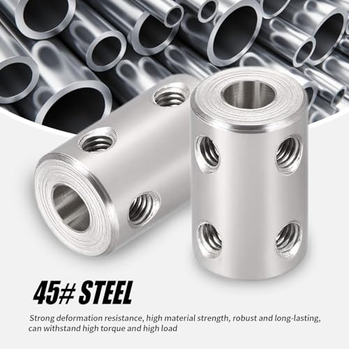 2PCS 4mm to 6mm Bore Rigid Coupling, L22 x D14 Set Screw Shaft Coupler Motor Connector 45# Steel for 3D Printers, Motor Accessories, RC Boat Car Airplane - size: RC-14x22-4x6