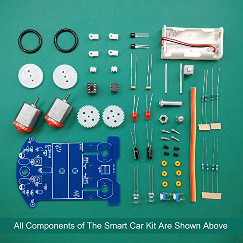 5 Pack D2-5 Smart Car Kit Soldering Project Line Following Robot for Fun Educational Electronic Learning Practicing with English Manual by VOGURTIME - color: 5 Pack D2-5 Smart Car Kit
