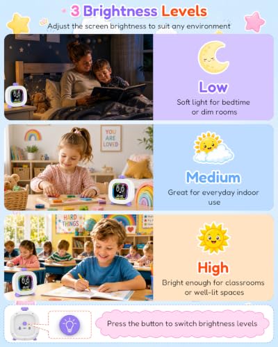 Digital Visual Timer for Kids ADHD, 99-Minute Countdown, Rechargeable - color: Purple
