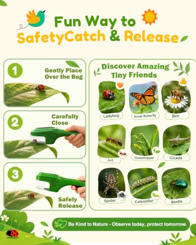 Digital Bug Catcher for Kids, Outdoor STEM Toys Birthday Gifts for Kids 3+