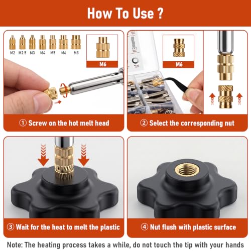 720Pcs Threaded Inserts Kit M2-M6 Heat Set Nuts for 3D Printer