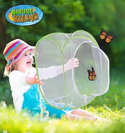 Nature Bound Butterfly Growing Kit - Live Caterpillar to Butterfly Project for Kids - Includes Voucher for Caterpillars, Green Pop-Up Enclosure, and STEM Learning Guide - style: Pop-Up Terrarium 24
