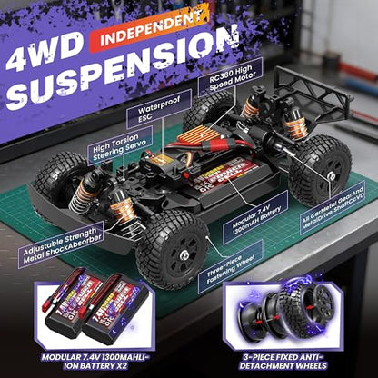 X-TMAGA 1:16 All Terrain RC Cars, 4WD Off-Road Remote Control Car (HS16-83) - color: Purple
