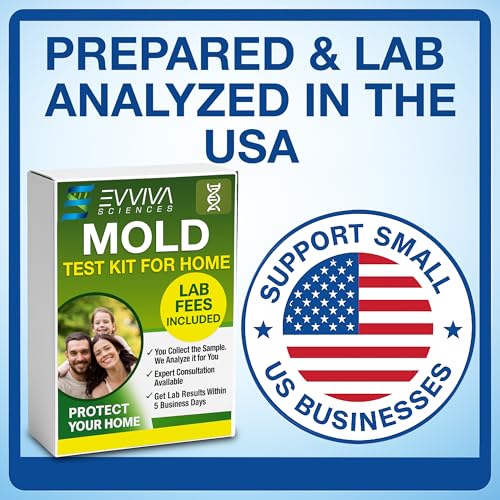 Evviva Sciences Mold Test Kit with US-Based Lab Analysis & Return Shipping Included | Screen Indoor Air, HVAC & Surfaces | Professional Mold Presence Detection | Includes Mold Information Guide
