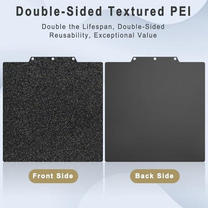 Smooth PEI & Textured PEI 3D Printing Bed Adhesive Build Plate for Adventurer 5M 235x235mm Spring Steel Hot Bed Replacement - color: Smooth PEI & Textured PEI, size: 235mm Adventurer 5M