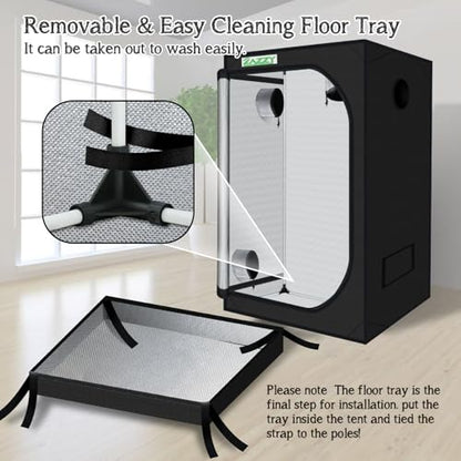 zazzy 3'X3' Grow Tent 32"x32"x63", High Reflective Mylar Growing Tent - size: 32"x32"x63"