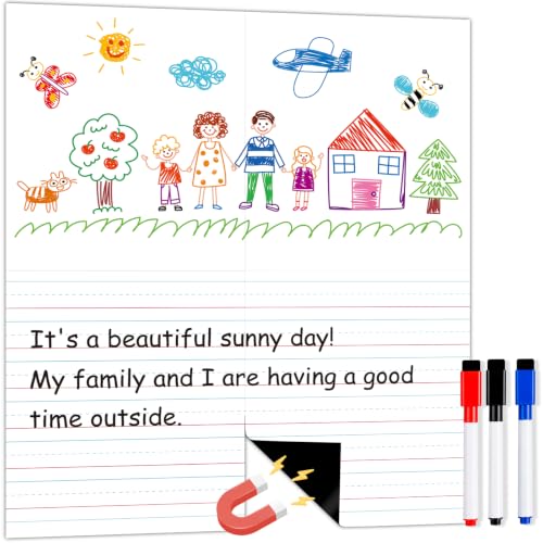 Giant Magnetic Draw Write Paper 24 x 28 in, Dry Erase Magnetic Lined Paper - size: Draw & Write Paper - 24 x 28 in