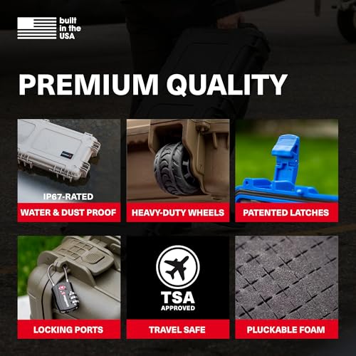 Condition 1 45" Empty Waterproof Hard Case with Wheels, Black - style: Empty Case