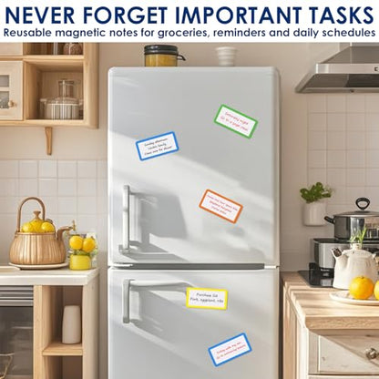 Dry Erase Magnets 4x2 in, Magnetic Notes & Labels for Whiteboard & Fridge - size: 4x2 in
