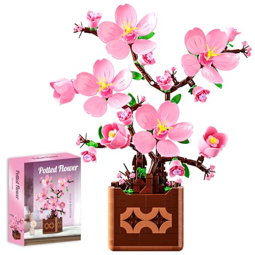 Botanicals Peach Blossom Artificial Flowers Building Set - color: Cherry Blossom Pink