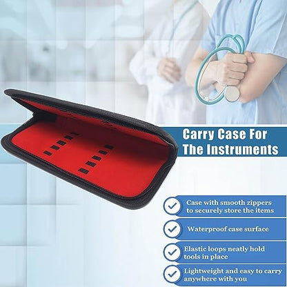 A2ZScilab Plant Study & Plant Research Kit, 17 PC - Botany Dissection kit for Lab and Field Study - Stainless Steel Scissors Forceps Scalpel Handle Glass Dropper + FREE Sharp Blades & Ruler in a Case