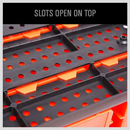 SEDY 30-Bin Wall-Mounted Storage Rack System - Heavy-Duty Garage Tool Organizer for Screws, Nuts, Bolts, Nails, Beads, and Small Hardware Parts - Easy Installation and Customizable