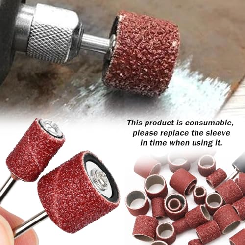 Sanding Drum Set for Most Rotary Tools-Includes 138 Aluminum Oxide Sanding Sleeves for Drum Sanders (80,120,240 Grit) and 12 Drum Mandrels-Sanding Bits Tool Accessories with Box - color: 150PCS-2 STYLES