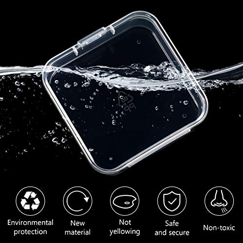 Jetec 18 Pieces Small Clear Plastic Storage Box, 2.1 x 2.1 x 0.8 Inch - size: 2.1 x 2.1 x 0.8 Inch