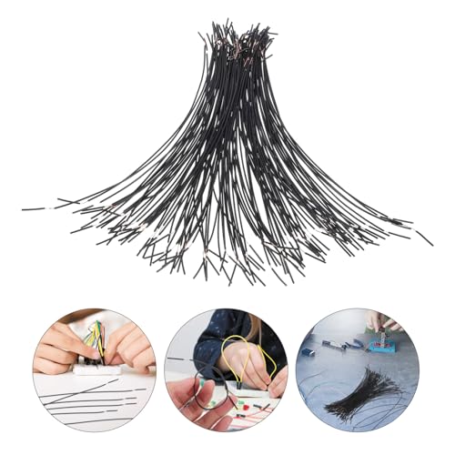SEWACC 100pcs Interconnect Circuit Wire Physics Laboratory Electricity Connection Wire Black - color: Black