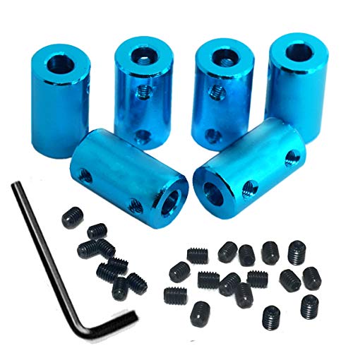 6Pack Treehobby Aluminium Alloy Shaft Coupling Rigid Stepper Motor Wheel Coupler Joint Connector for DIY Car Boat Airplane 3D Printers, 8mm to 8mm - size: 8mm to 8mm