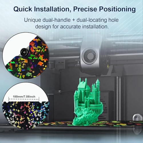 IdeaFormer-3D Rainbow Confetti PEF+Galaxy PEY Build Plate for Creality K1 Max/Ender 3 V3 Plus, Flexible Smooth PEF PEY Bed Plate K1 Max Holographic Plate Without Magnetic Plate 310x315mm - color: Confetti PEF+Galaxy PEY