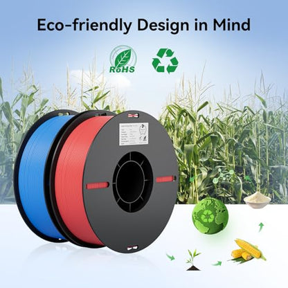 Creality PLA 3D Printer Filament 4KG, Black & White & Red & Blue, 4-Pack - color: Black+white+blue+red Pla, size: 4kg