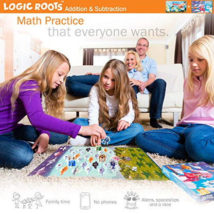Addition and Subtraction Game - Fun Math Board Game for 6-8 Year Olds, Easy to Play Educational Game for Kids at Home, STEM Toy Gift for Girls & Boys (Ocean Raiders + Cloud Hoppers) - style: Ocean Raiders + Cloud Hoppers