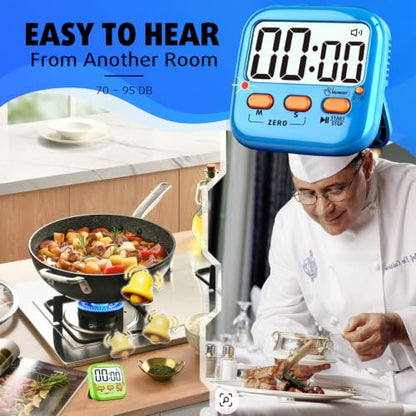 2 Pack Digital Timer for Kids Teacher Classroom Kitchen Office - color: Green + Blue
