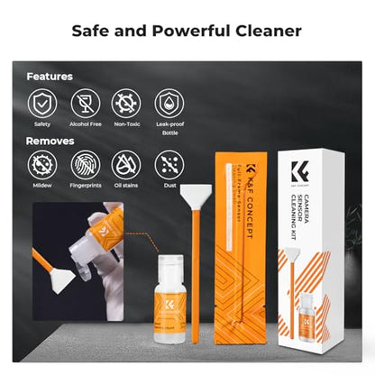 K&F CONCEPT 24mm Full Frame Sensor Cleaning Kits, with 20ml Sensor Cleaner - size: 24mm