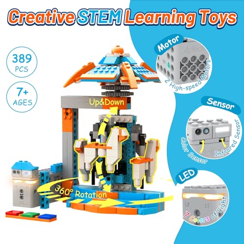 Apitor Robot S Robot Building Kit, 10 in 1 Programmable APP RC Airplane Robotics Coding Kit, Includes Large Storage Organizer with Sorting Plate, Birthday Gifts for Boys Girls Aged 7-12 (389 Pcs) - style: Robot S(Storage)