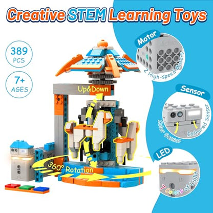 Apitor Robot S Robot Building Kit, 10 in 1 Programmable APP RC Airplane Robotics Coding Kit, Includes Large Storage Organizer with Sorting Plate, Birthday Gifts for Boys Girls Aged 7-12 (389 Pcs) - style: Robot S(Storage)