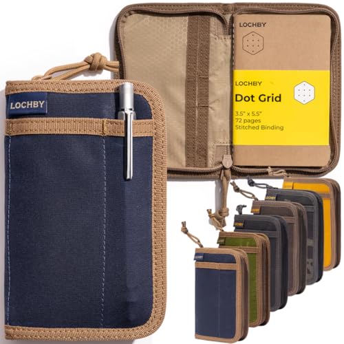 LOCHBY® Pocket Journal | Tomoe River 3.5" x 5.5" Notebook | Waxed Canvas | Ideal for Travelers & Daily Use, Fits Field Notes, Moleskine Cahier - color: Nautical, size: Pocket-size Zipper