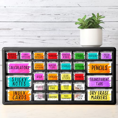 Frienda 84 Pcs 4 Sheet Classroom Toolbox Labels for Teacher,Watercolor - style: Watercolor