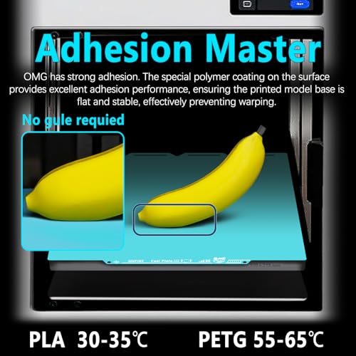 New Upgraded OMG Cool Plate for Snapmaker U1 3D Printer, 276x293mm Thicker Magnetic U1 Build Plate with Supertack Smooth Surface, Easy Release 3D Printer Hotbed for PLA PETG Printing - size: 276x293mm for U1