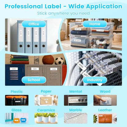 Markurlife 5X Compatible Brother TZe Tape 12mm 0.47 Laminated White TZe-231 - color: Black Ink on White Tape, size: 1/2 inch 26.2 feet (12mm x 8m)