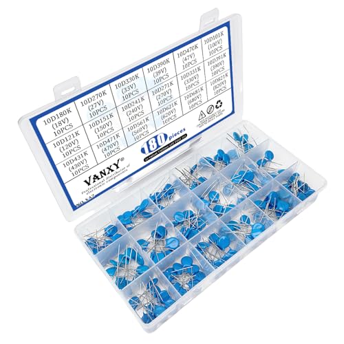 18Values 180PCS 10D Varistor 18V-820V Voltage Dependent Resistors Kit