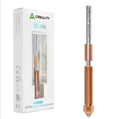 Creality K2 Pro Nozzle 0.4mm, Upgrade K2 Pro Unicorn Quick Swap Nozzle with Titanium Alloy Heat Break, Copper Alloy Hardened Steel, High Flow High Speed Printing for Creality K2 Pro Combo Hotend - style: K2 Pro-0.4mm