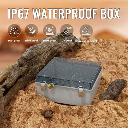 Joinfworld Outdoor Waterproof Electrical Box 13x13x5 with Clear Cover - size: 13 x 13 x 5 inches