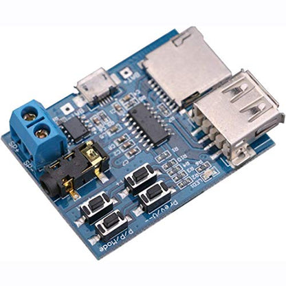 HiLetgo TF Card U Disk Play MP3 Decoder Player Module with Audio Amplifier Audio Decoding Player Module Micro USB 5V Power Supply - size: Small