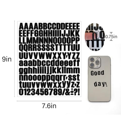 Letter Stickers,Mailbox Numbers,0.75 Inch Waterproof Vinyl Alphabet - color: Black, size: 0.75 Inch