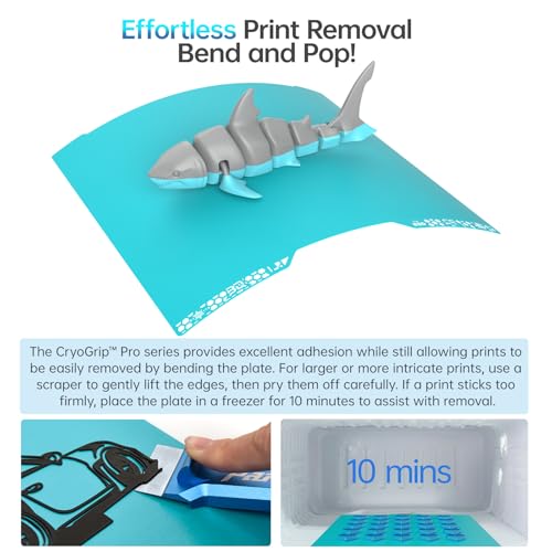 BIQU CryoGrip Pro Glacier Build Plate for Bambu-Lab H2D H2S 3D Printers - color: Glacier-Blue, size: 346*355MM-H2D/S, style: Glacier