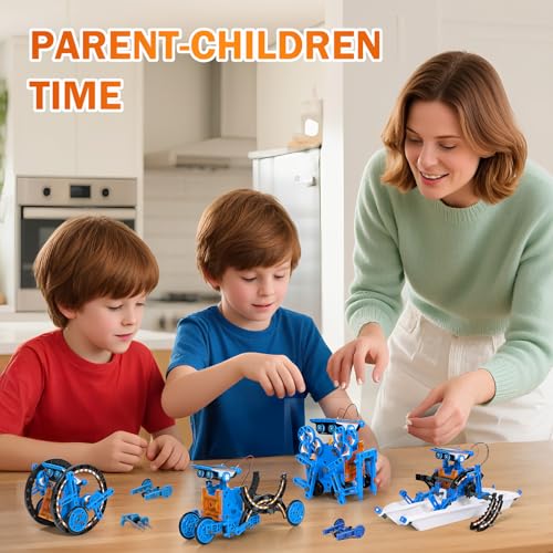 AESGOGO 12 in 1 STEM Solar Power Robot Kits Toys for Boys Age 8-13, Science Educational Robot Building Kit for Kids, DIY Experiment Set Birthday Gifts for 8 9 10 11 12 Years Old Boys Girls Teens - color: Blue